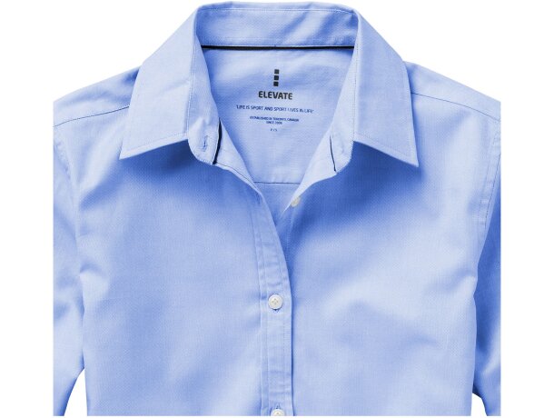 Camisa Oxford manga larga mujer Vaillant algodón 142 g/m² Azul claro detalle 11