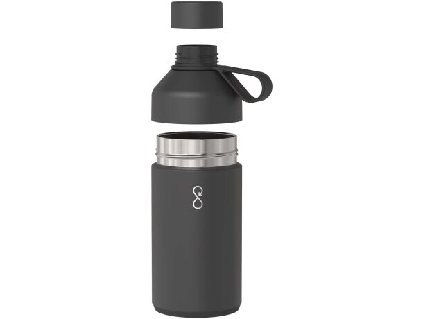 Botella Ocean Bottle 750ml con aislamiento al vacío sostenible Negro intenso detalle 4