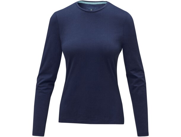 Camiseta de manga larga de mujer ponoka de Elevate 200 gr Azul marino detalle 11