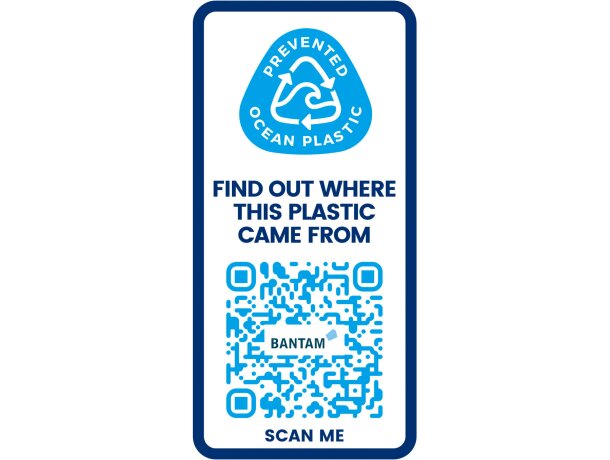 Bidón de agua Eco Vibe 850ml plástico reciclado oceánico Azul/negro intenso detalle 20