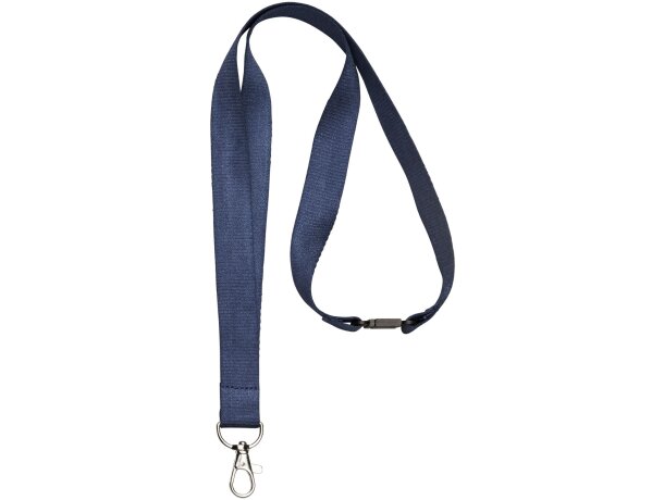 Lanyard de bambú con clip de seguridad Julian Azul marino detalle 4