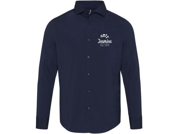Camisa Carnelian popelina algodón BCI elástico hombre Azul marino detalle 10