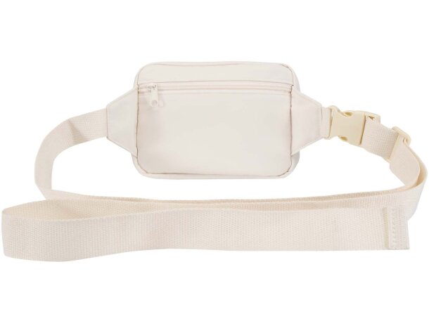 Bolsa bandolera de viaje reciclada Trip Aware con trazabilidad Blanco roto detalle 9