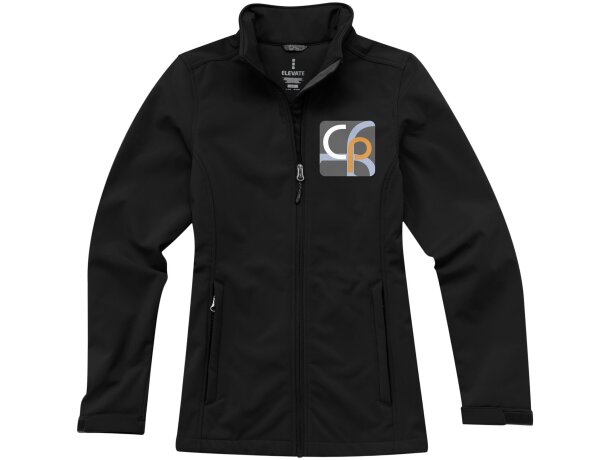 Chaqueta softshell de mujer Maxson impermeable transpirable Negro intenso detalle 29