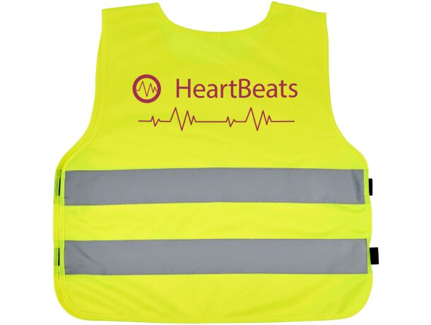 Chaleco de seguridad para niños Marie XS con bandas reflectantes Amarillo neón detalle 1