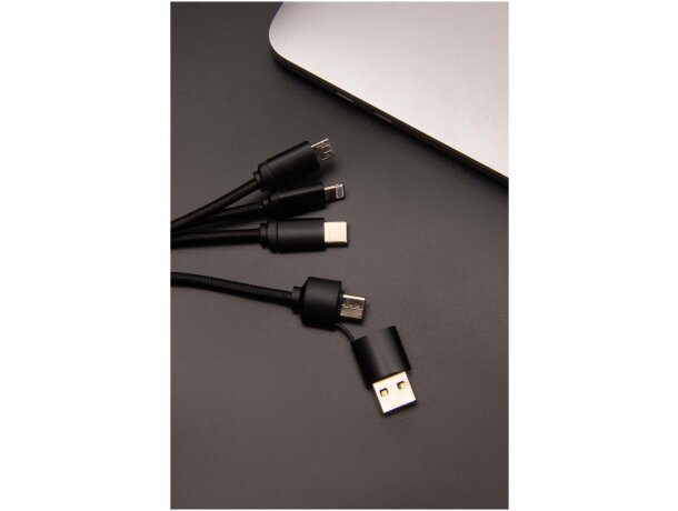 Cable de carga 5 en 1 SCX.design C14 con materiales reciclados Negro intenso detalle 5