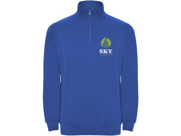 Sudadera con media cremallera Aneto de Roly Azul real detalle 11