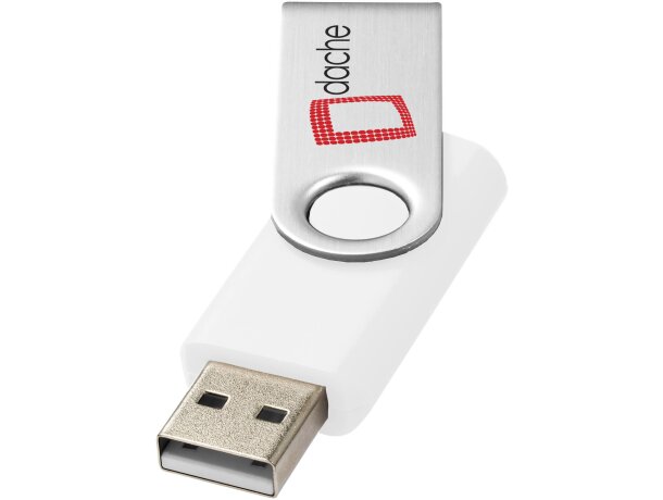 Memoria USB Rotate 16GB con cuerpo giratorio de aluminio Blanco detalle 5