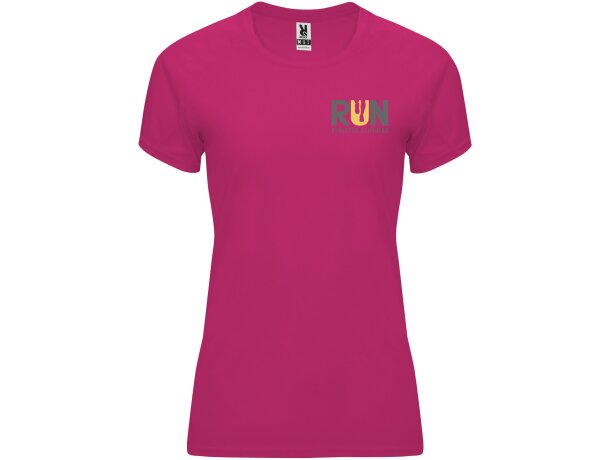 Camiseta deportiva manga corta mujer Bahrain Roly técnica detalle 85
