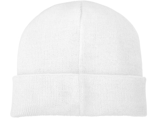 Gorro de lana con parche Boreas Blanco detalle 3