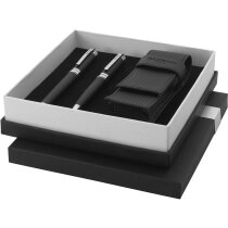 Estuche de bolígrafo con roller grabado de la marca Balmain personalizado negro intenso Estuche de bolígrafo con roller grabado de la marca Balmain personalizado negro intenso