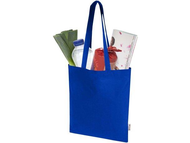 Bolsa tote 7L algodón reciclado certificado GRS Peru Blend Azul real detalle 25