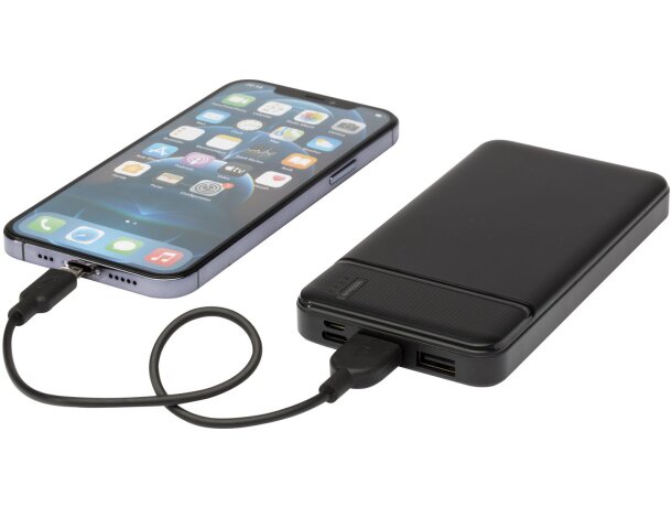 Batería externa reciclada Loop 10000 mAh con doble entrada Negro intenso detalle 7