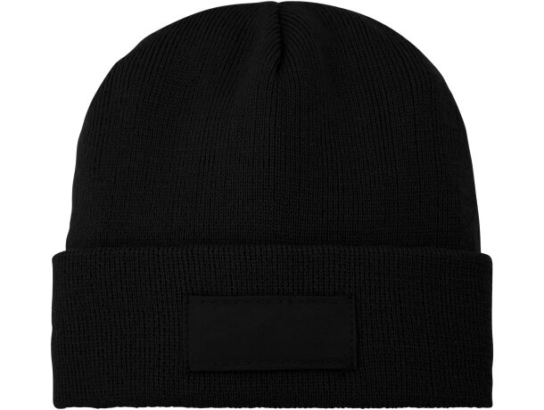 Gorro de lana con parche Boreas Negro intenso detalle 56