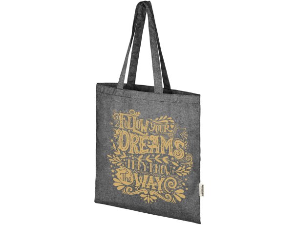 Bolsa tote Aware Pheebs de algodón y poliéster reciclado Negro detalle 13