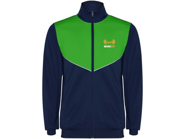 Chándal infantil Evans de Roly en poliéster con diseño bicolor Azul marino/verde helecho detalle 31