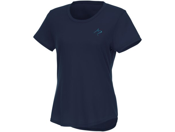 Camiseta de manga corta de material reciclado GRS para mujer Jade Azul marino detalle 19