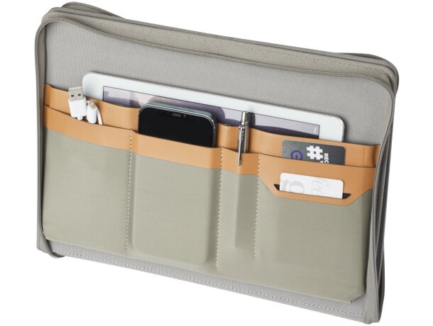 Portafolios A4 Nomumi con poliéster reciclado y papel FSC Gris detalle 6