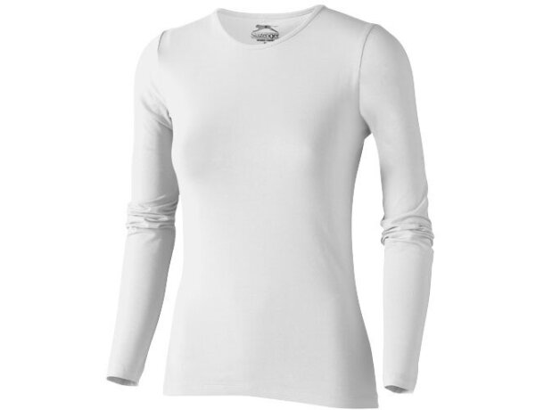 Camiseta de manga larga de mujer curve de Slazenger 200 gr blanca Camiseta de manga larga de mujer curve de Slazenger 200 gr blanca