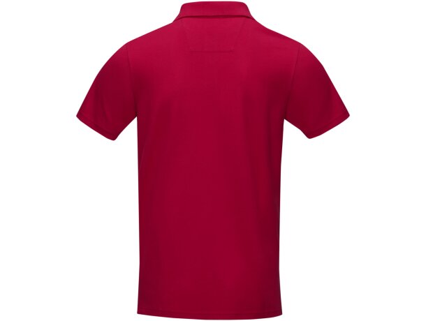 Polo orgánico GOTS de manga corta para hombre Graphite Rojo detalle 5