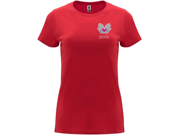 Camiseta manga corta mujer Capri Roly 100% algodón 170 g/m² Rojo detalle 117
