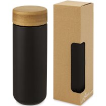 Vaso cerámico Lumi 300ml con tapa de bambú