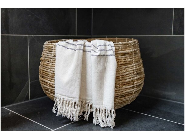 Tela Originalhome de algodón reciclado tejida a mano Blanco roto detalle 3