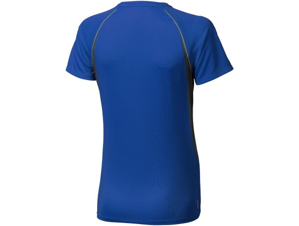 Camiseta técnica Quebec de manga corta blanca detalles de color de mujer Azul/antracita detalle 9