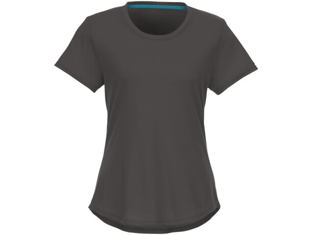 Camiseta de manga corta de material reciclado GRS para mujer Jade Gris tormenta detalle 26