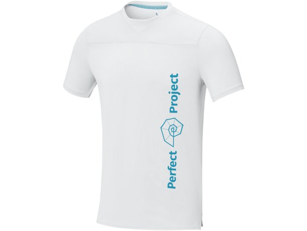 Camiseta Cool fit de manga corta para hombre en GRS reciclado Borax Blanco detalle 1