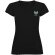 Camiseta cuello pico mujer Roly Victoria algodón 155 g/m² Negro intenso detalle 6