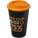 Vaso de plástico con tapa de rosca polipropileno reciclado 350ml Negro intenso/naranja detalle 7