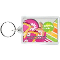 Llavero rectangular Vito con encarte impreso
