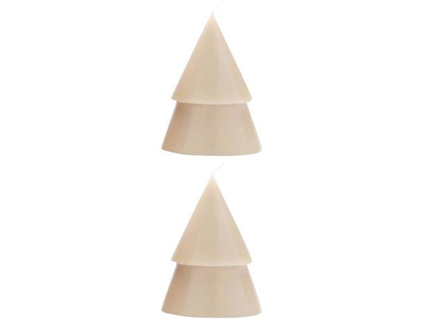 Set 2 velas árbol navidad cera palmiste comercio justo Beige detalle 6