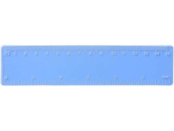 Regla de plástico flexible Rothko 15 cm con doble escala Azul escarchado detalle 2