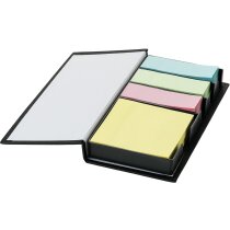 Dispensador con notas adhesivas negro intenso personalizado Dispensador con notas adhesivas negro intenso personalizado