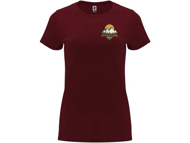 Camiseta manga corta mujer Capri Roly 100% algodón 170 g/m² Granate detalle 109