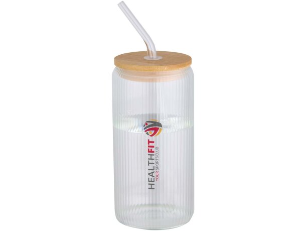 Jarra Mirage de vidrio borosilicato con tapa de bambú 650 ml Transparente detalle 1