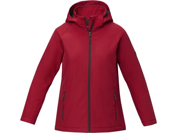 Chaqueta softshell acolchada Notus para mujer con capucha Rojo detalle 2
