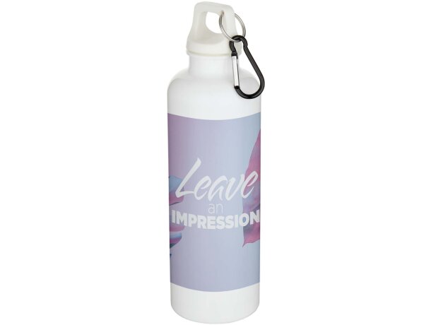 Botella Oregon 750ml con mosquetón en PET reciclado certificado Blanco detalle 7