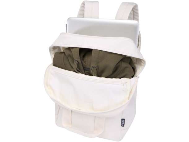 Mochila reciclada de viaje Trip Aware para portátil de 14 Blanco roto detalle 14