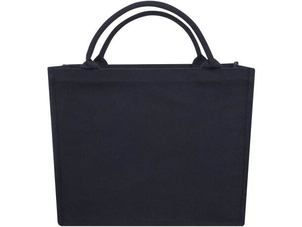 Bolsa tote cuadrada Page algodón y poliéster reciclado 500g Azul marino detalle 13