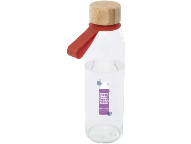 Botella de cristal Porto 500 ml con tapa de bambú detalle 13