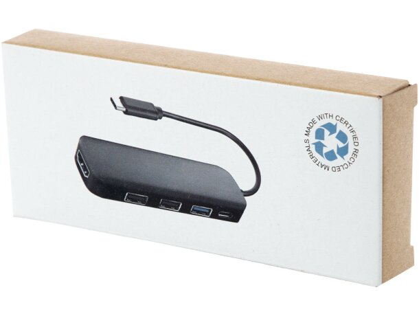 Adaptador multimedia USB Loop tipo C con HDMI y certificación RCS Negro intenso detalle 4
