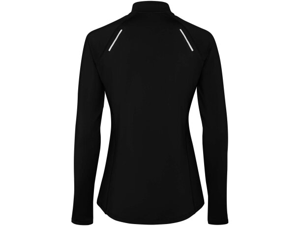 Sudadera técnica con media cremallera mujer Estambul Roly Negro intenso detalle 2