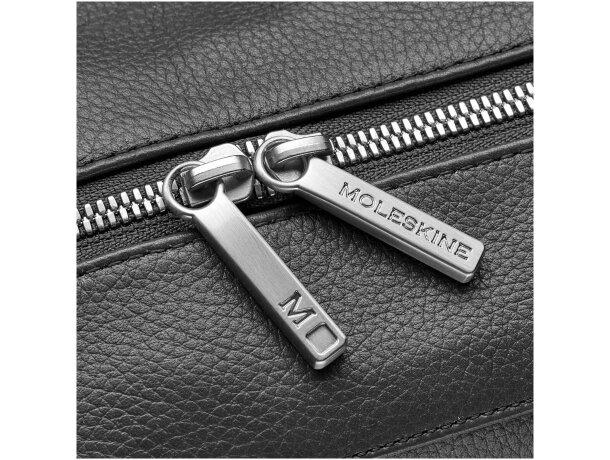 Mochila de piel Moleskine Classic con compartimento portátil Negro intenso detalle 8