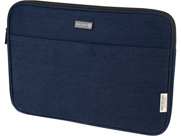 Funda para portátil de 14 pulgadas Joey de lona reciclada GRS Azul marino detalle 7
