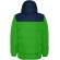 Chaqueta acolchada infantil Tallin Roly con capucha fija Verde helecho/azul marino detalle 8