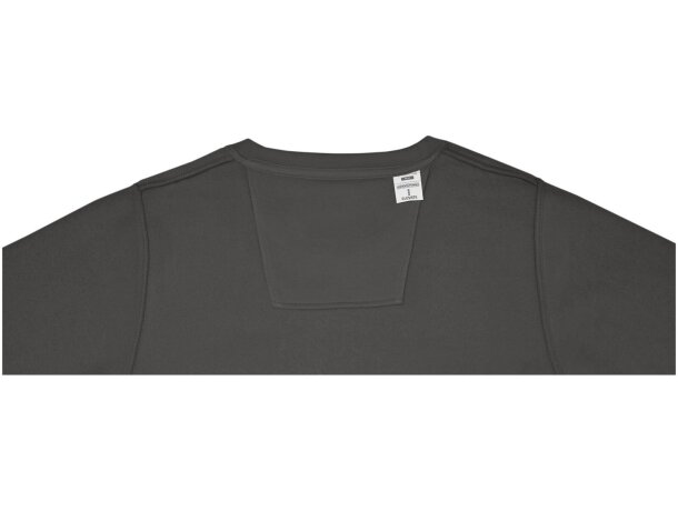 Jersey cuello redondo mujer Zenon interior afelpado algodón Gris tormenta detalle 33