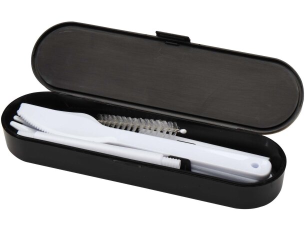 Set cubiertos reutilizables con tapa bambú Runa Negro intenso detalle 11